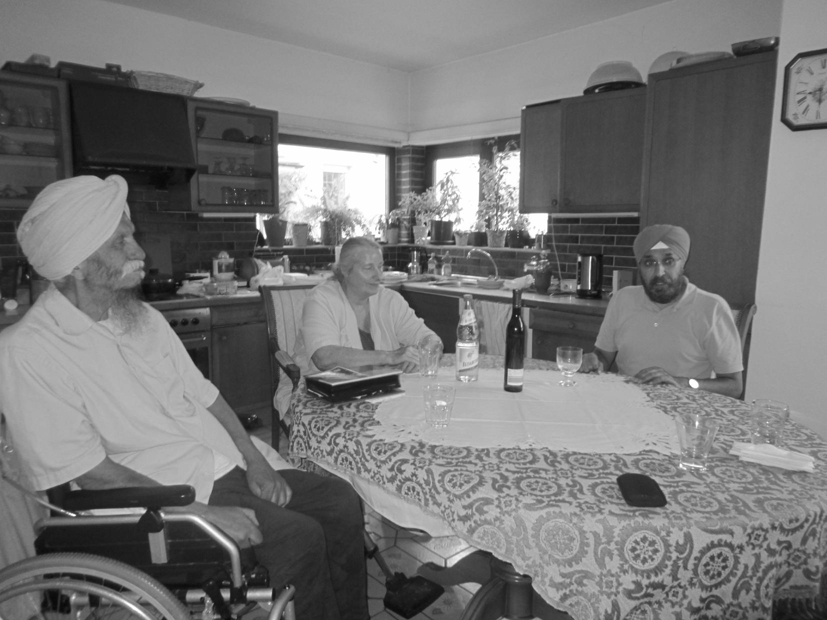 Joginder Singh, an 1960 immigrant in Frankfurt, Germany-his wife Doris and Sikh Researcher Ajit Singh Sikand